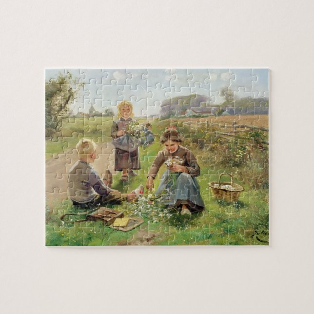 Ansammlungs-Blumen (Öl auf Leinwand) Puzzle (Horizontal)