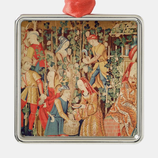 Ansammlungs-Trauben, Detail der Trauben-Ernte Silbernes Ornament (Vorne)