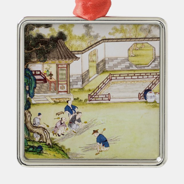 Ansammlungsbambus, zum des Papiers zu machen Ornament Aus Metall (Vorne)