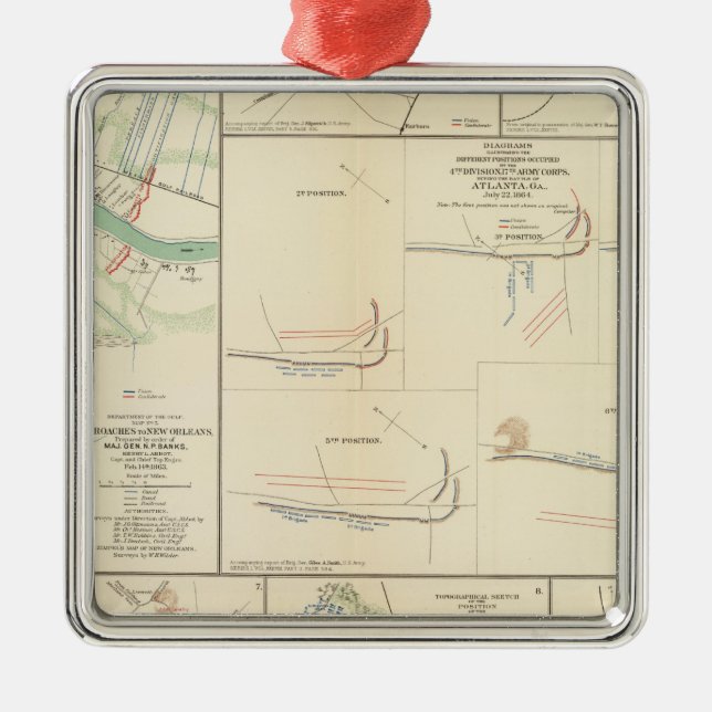 Ansätze nach New Orleans Silbernes Ornament (Vorne)