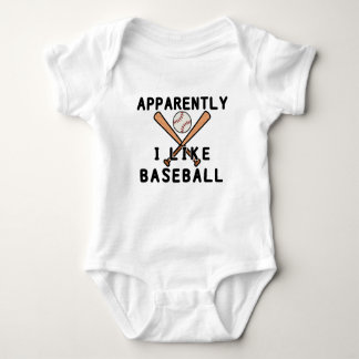 Anscheinend mag ich Baseball | Baseball Player Baby Strampler