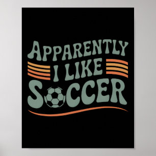 Anscheinend mag ich Fußball Retro-Spieltag Mama Pa Poster