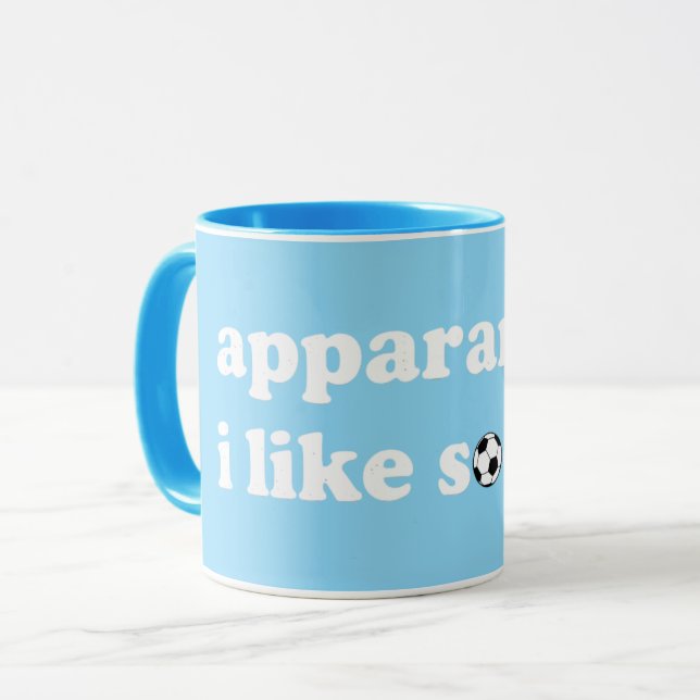 Anscheinend mag ich Fußball Tasse (Vorderseite Links)