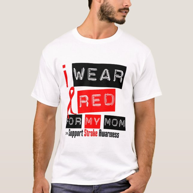 Anschlag-Bewusstsein trage ich rotes Band für T-Shirt (Vorderseite)