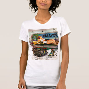 Anschlagtafel-Maler im Winter durch Stevan Dohanos T-Shirt