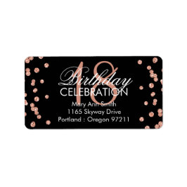 Anschrift 18. Geburtstag Rose Gold Glitzer Confett Adressaufkleber