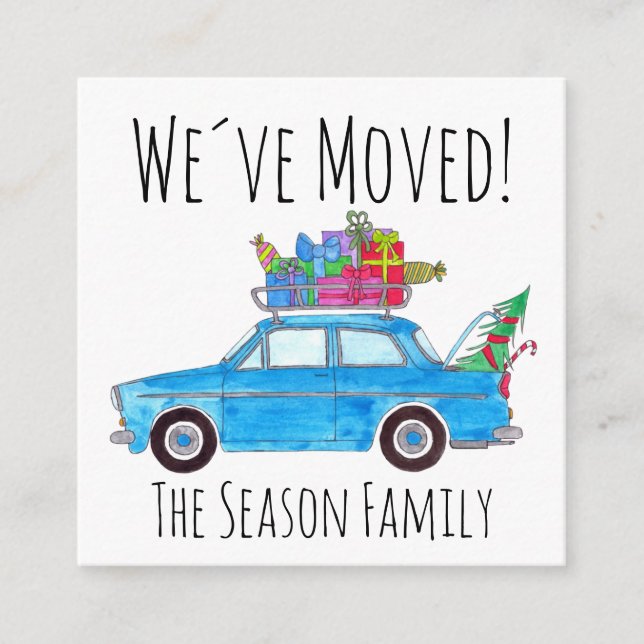 Anschrift Ankündigung Blue Car mit Weihnachtsgesch Begleitkarte (Vorderseite)