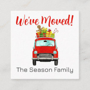 Anschrift Ankündigung Red Car mit Weihnachtsgesche Begleitkarte