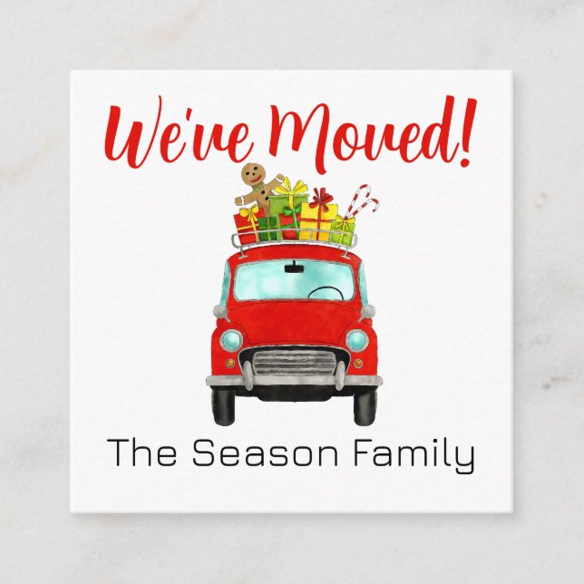 Anschrift Ankündigung Red Car mit Weihnachtsgesche Begleitkarte (Vorderseite)