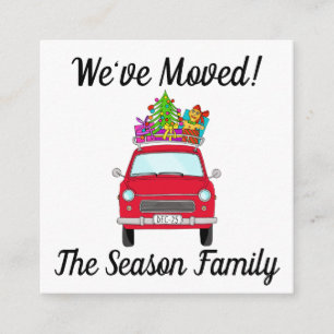 Anschrift Ankündigung Red Car mit Weihnachtsgesche Begleitkarte