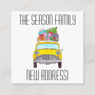 Anschrift Ankündigung Yellow Cab Weihnachtsgeschen Begleitkarte