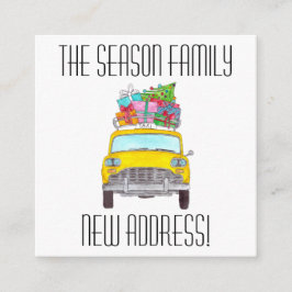 Anschrift Ankündigung Yellow Cab Weihnachtsgeschen Begleitkarte