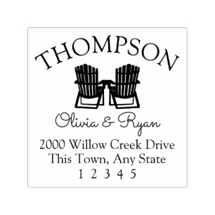 Anschrift der Adirondack-Stühle Permastempel