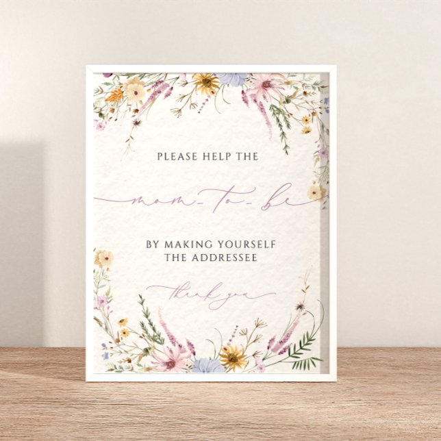 Anschrift der Babydusche der Umschlag-Wildblumen Poster (Von Creator hochgeladen)