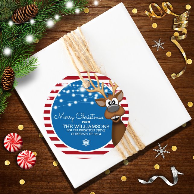 Anschrift der Familie Whimsical Christmas Rentier Geschenkanhänger (Von Creator hochgeladen)