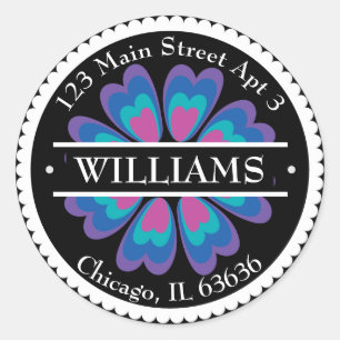 Anschrift der mexikanischen Blume Runder Aufkleber