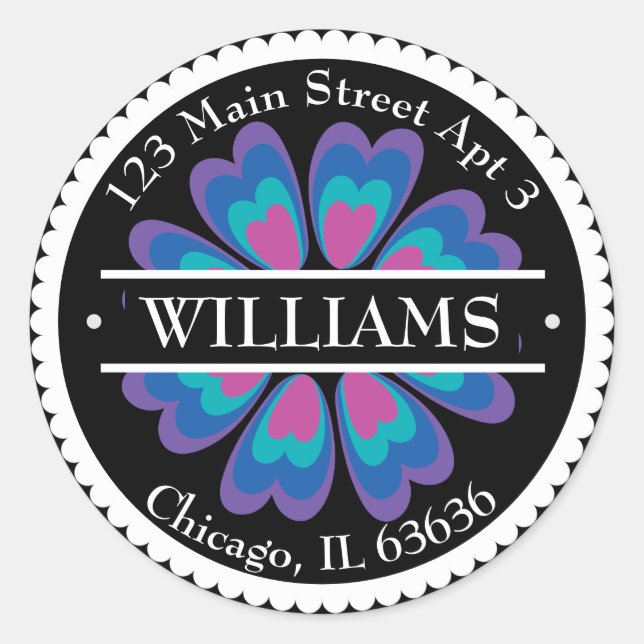 Anschrift der mexikanischen Blume Runder Aufkleber (Vorderseite)