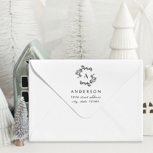 Anschrift der Monogram-Familie Gummistempel