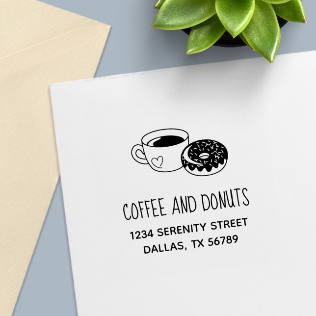 Anschrift des Cafés Donuts Permastempel (Von Creator hochgeladen)