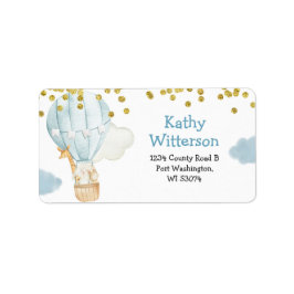 Anschrift Etikett Heißluftballon Tiere Babydusche Adressaufkleber