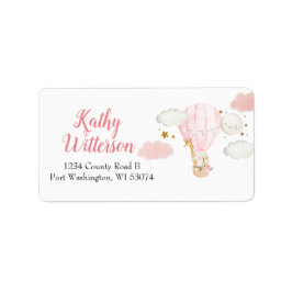 Anschrift Etikett Heißluftballon Tiere Babydusche Adressaufkleber
