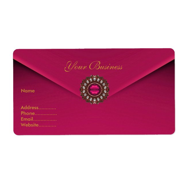 Anschrift Etikett Rosa Velvet Jewel (Vorne)