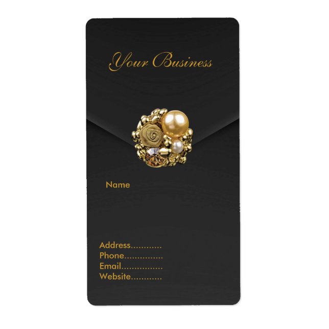 Anschrift Etikett schwarze Velvet Jewel (Vorne)