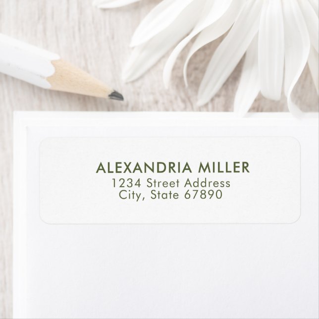 Anschrift für moderne Olive Green und White Typogr (Insitu)
