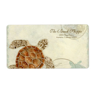 Anschrift Labels - Sea Turtle Coastal Beach
