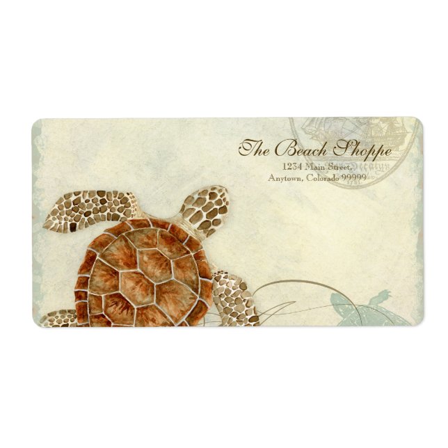 Anschrift Labels - Sea Turtle Coastal Beach (Vorne)