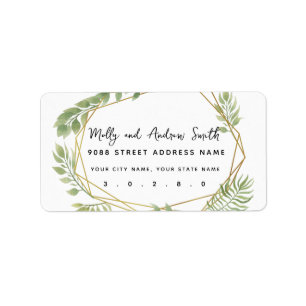 Anschrift Party/Hochzeit auf dem Label "Kristallgr Adressaufkleber