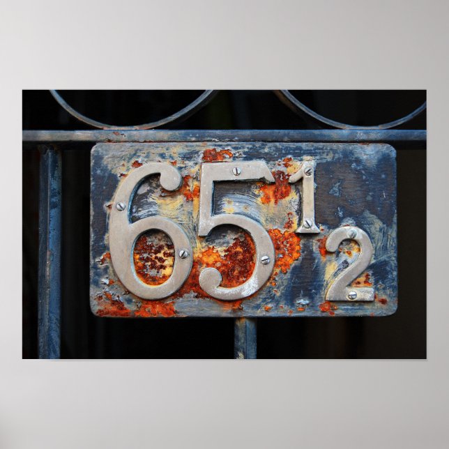 Anschrift Plaque, fünfundsechzig und einhalb Poster (Vorne)