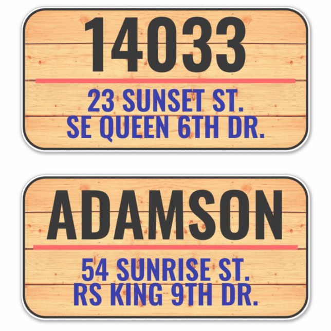 Anschrift Postfachnummern & Nachname - Haus Aufkleber (Vorderseite)