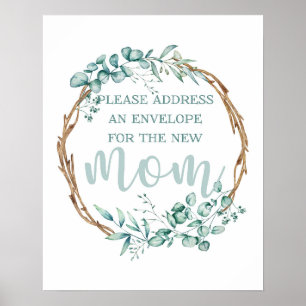 Anschrift und Umschlag Babyduschensignatur Poster