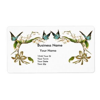 Anschrift Vintages Retro-Butterfly-Etikett