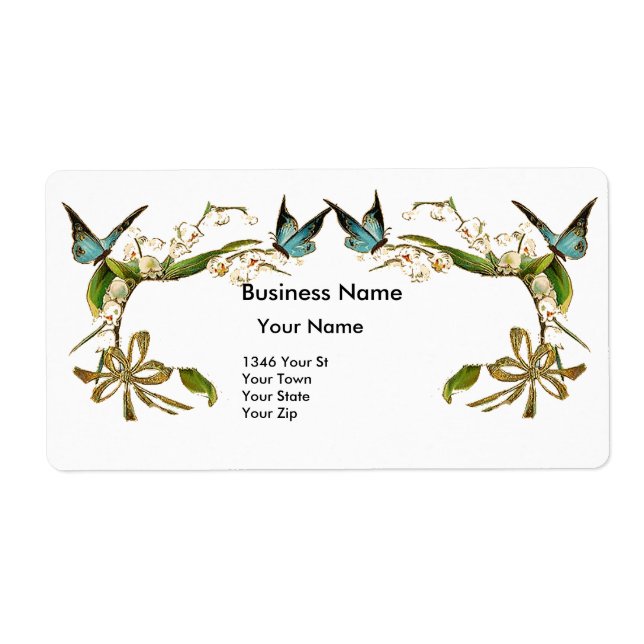 Anschrift Vintages Retro-Butterfly-Etikett (Vorne)