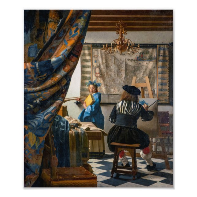 Anschuldigung der Malerei | Johannes Vermeer | Fotodruck (Vorne)