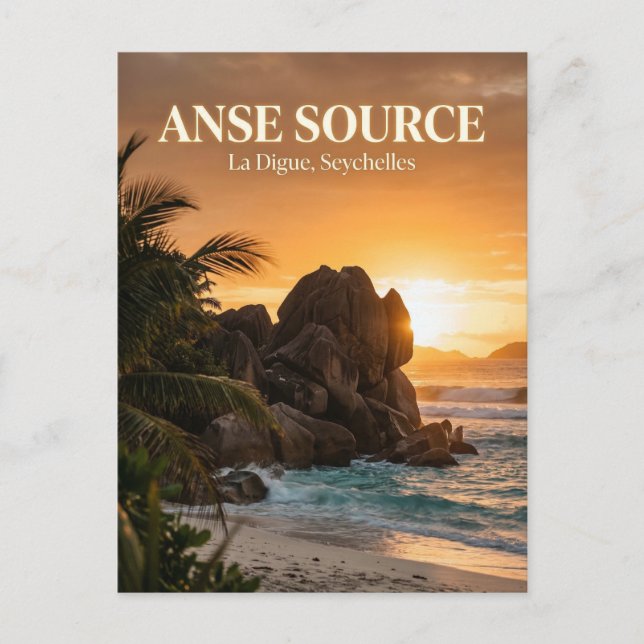 Anse Source d'Argent, La Passe, La Digue Postkarte (Vorderseite)