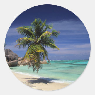 Anse Sourse d'Argent Beach, La Digue Runder Aufkleber