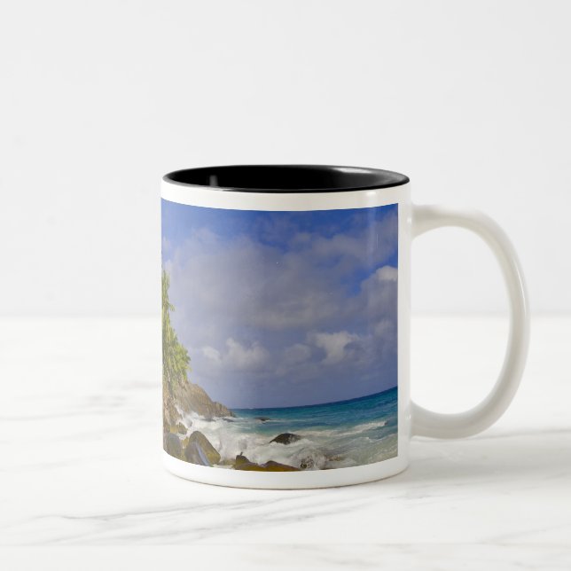 Anse Victorin Beach 4 Zweifarbige Tasse (Rechts)