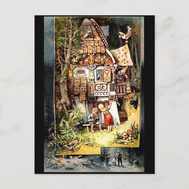 Ansel und Gretel 2 Vintage Postkarte (Vorderseite)