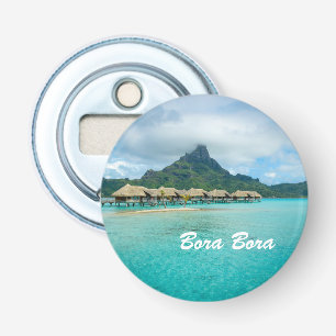 Ansicht auf Bora Bora Insel Magnet mit Text Flaschenöffner