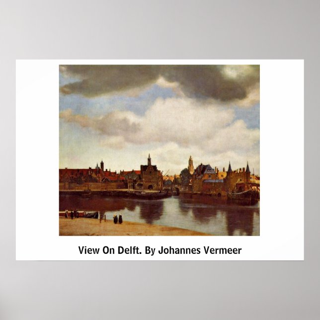 Ansicht auf Delft. von Johannes Vermeer Poster (Vorne)