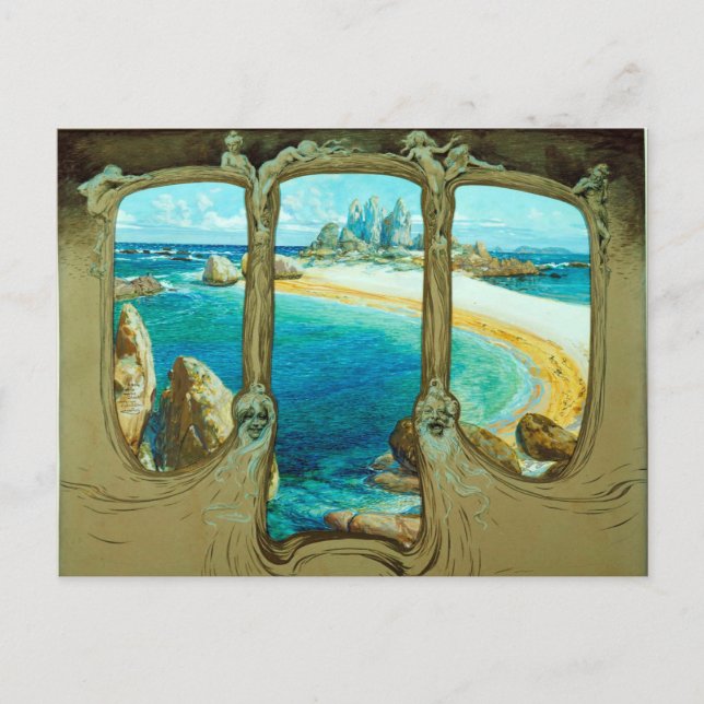 ANSICHT AUS EINEM FENSTER POSTKARTE (Vorderseite)