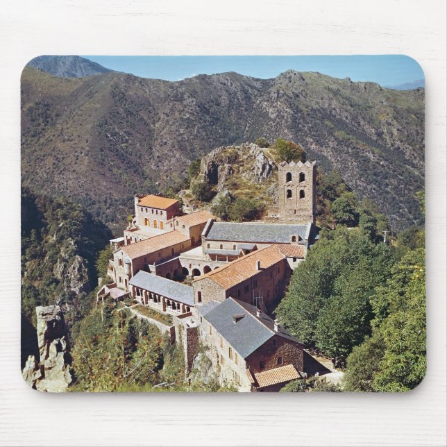 Ansicht der Abtei von St Martin du Canigou Mousepad (Vorne)