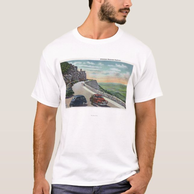Ansicht der alten Autos auf Whiteface Denkmal Hwy T-Shirt (Vorderseite)