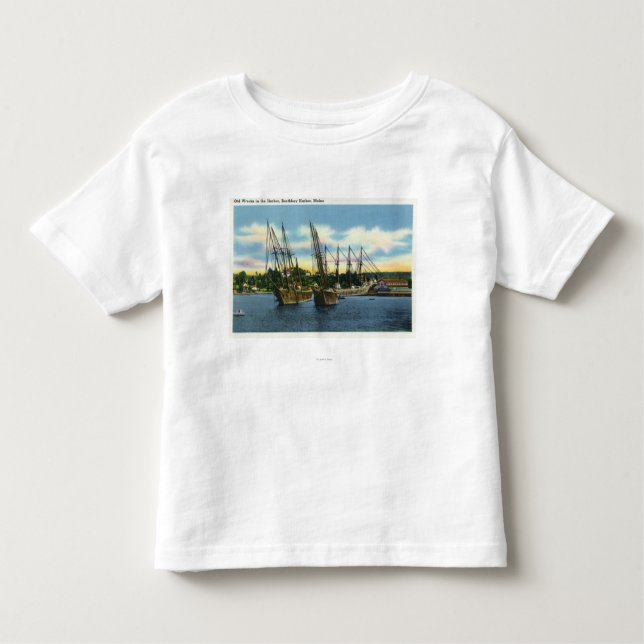 Ansicht der alten Schiffbrüche im Hafen Kleinkind T-shirt (Vorderseite)