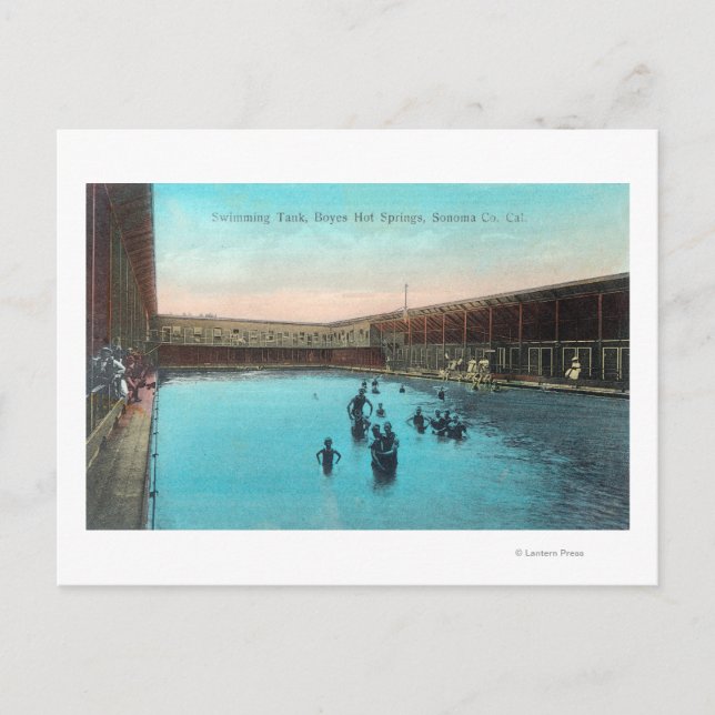 Ansicht der Becken-TankBoyes Hot Springs, CA Postkarte (Vorderseite)