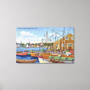 Ansicht der Boote im Hafen Leinwanddruck