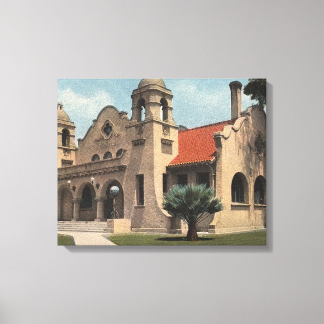 Ansicht der Carnegie Public Library Leinwanddruck (Vorderseite)
